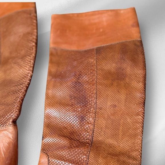 Vintage Via‎ Spiga Leather Snake Brown Boots as is - Picture 2 of 6